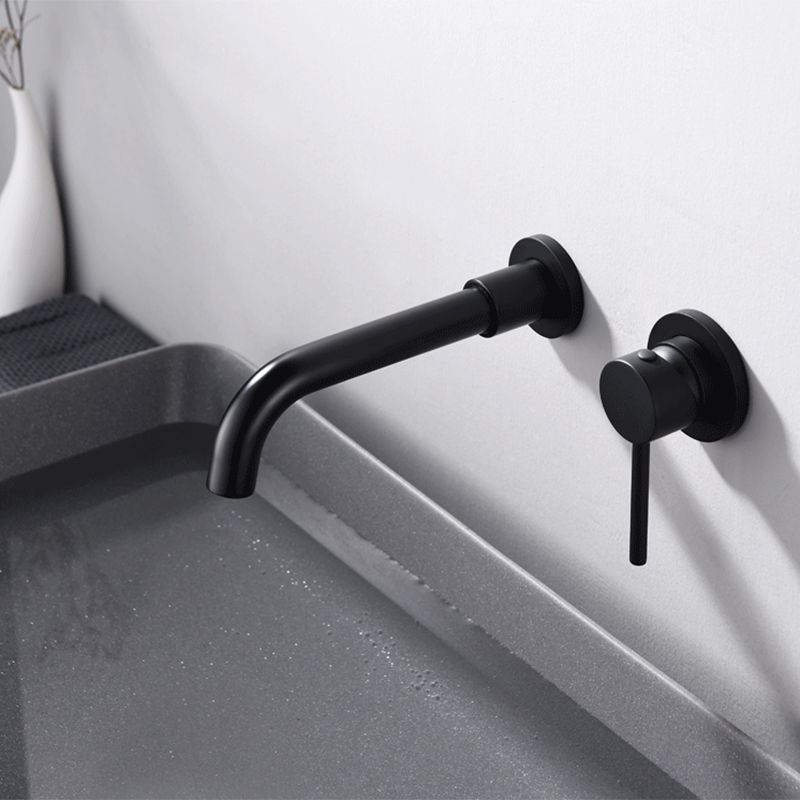 Circular Single Handle Bathroom Faucet 2 Hole Wall Mounted Bathroom Faucet with Swivel