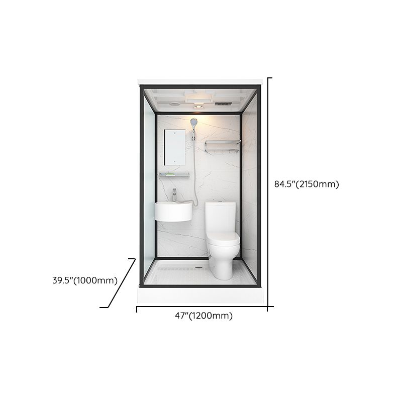 Base Included Framed Shower Stall with White Base and Fixed Panel