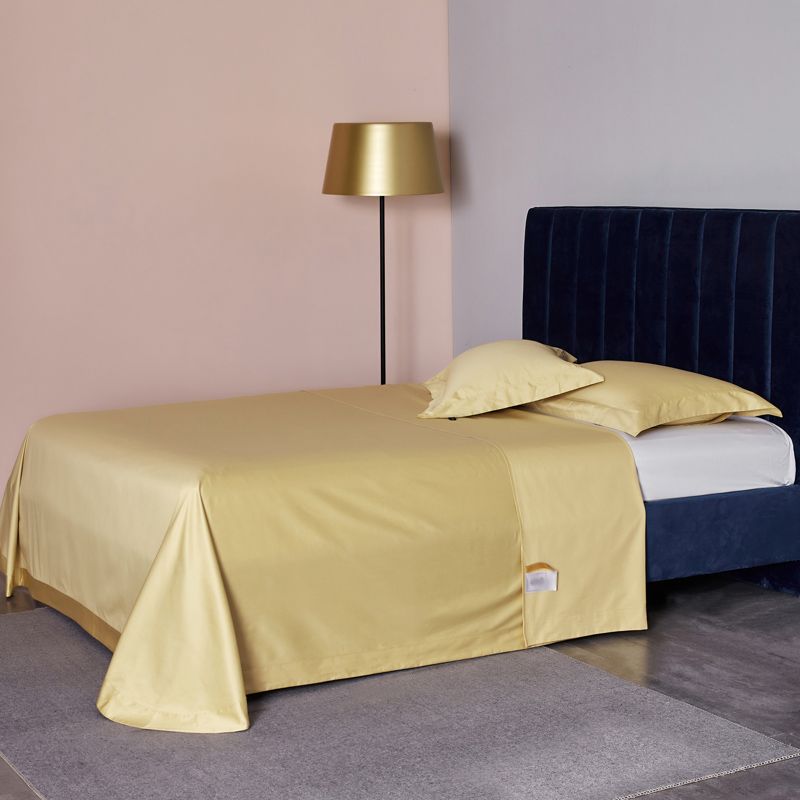 Cotton Sheet Set 3-Piece Solid Color Wrinkle Resistant Bed Sheet