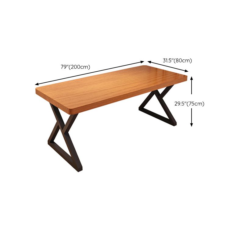 Industrial Solid Wood Writing Desk Rectangular Natural Office Desk