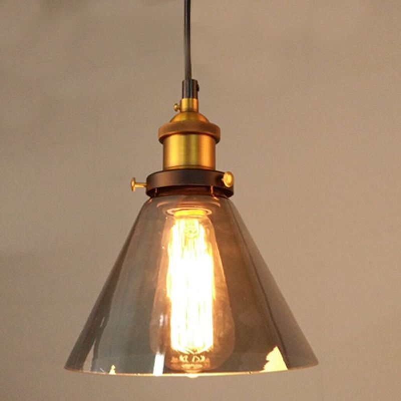 Classic Industrial Style Pendant Light Glass 1 Light Pendant Light Kit