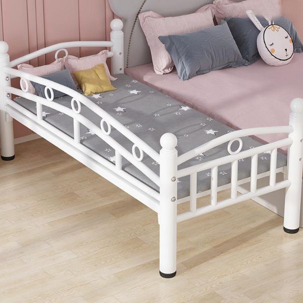 Industrial Rectangle Crib Metal 2-In-1 Convertible Nursery Bedwith Casters