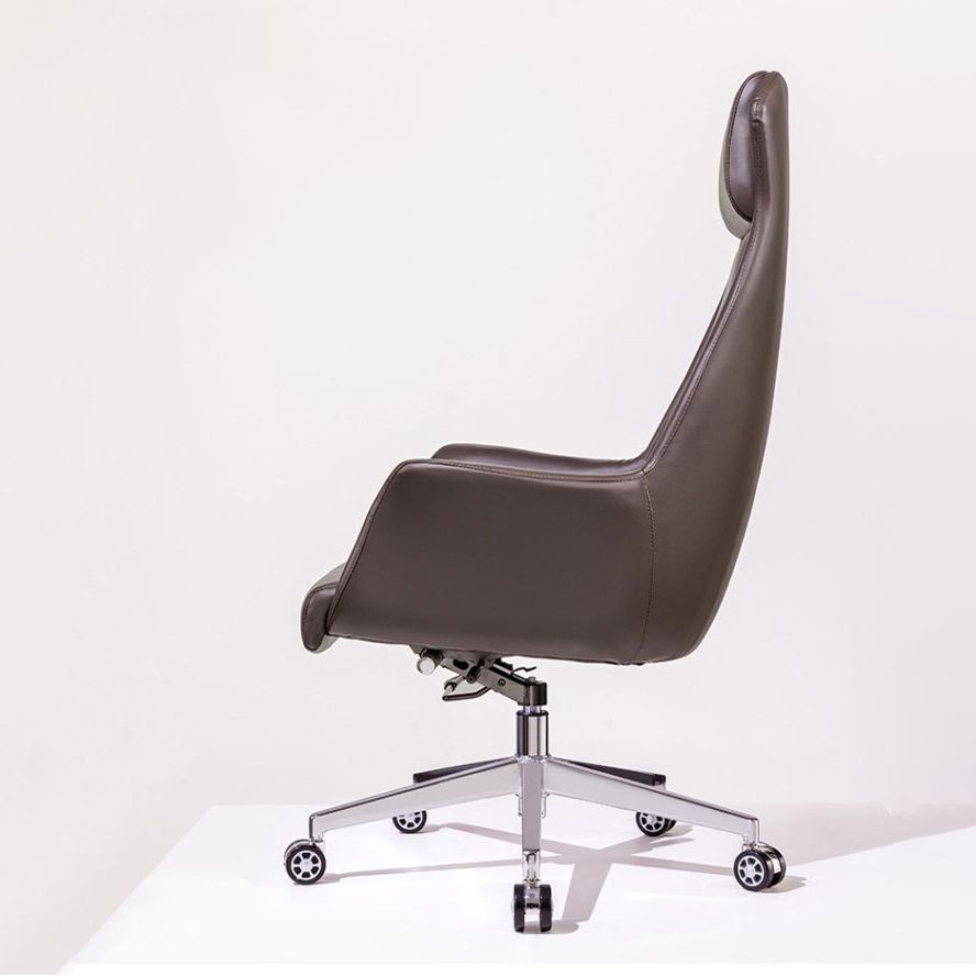 Modern Desk Chair High-Back Leather Computer Chair with Wheels