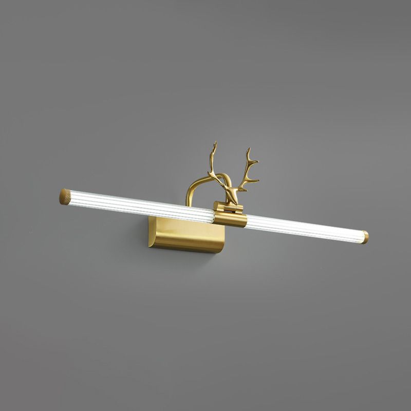 Golden Postmodern Antlers Wall Sconce One-Blub Metal Wall Mounted Lamps for Bathroom