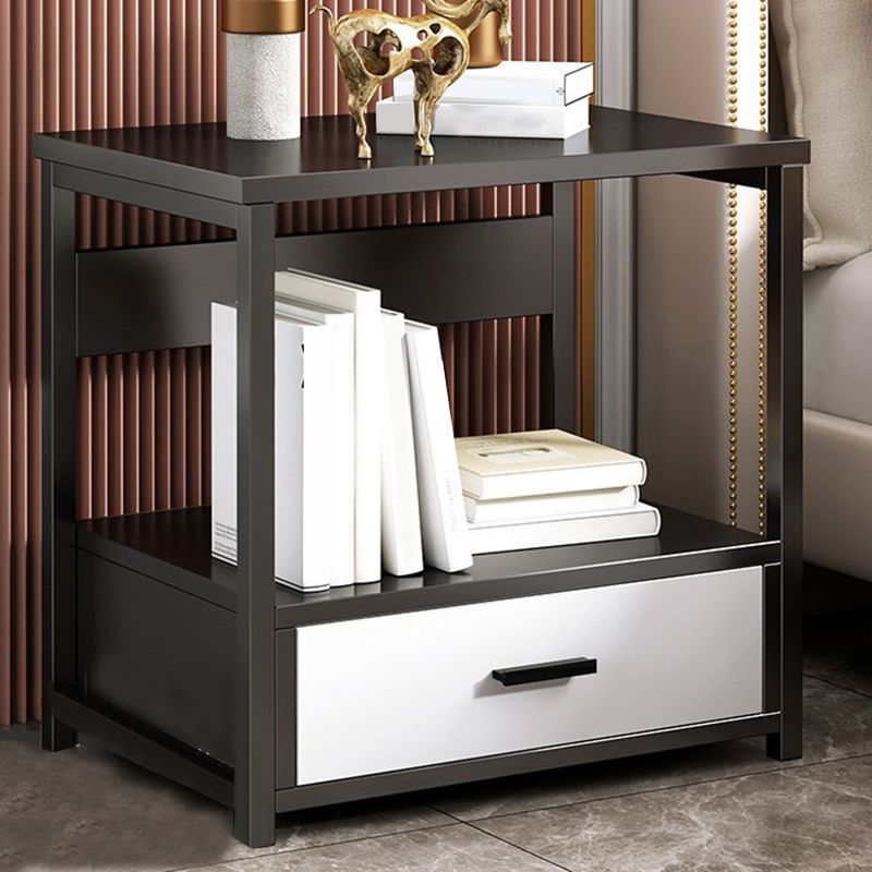 Modern Drawer Storage Nightstand 20 Inch H Imitation Wood Shelf Included Night Table