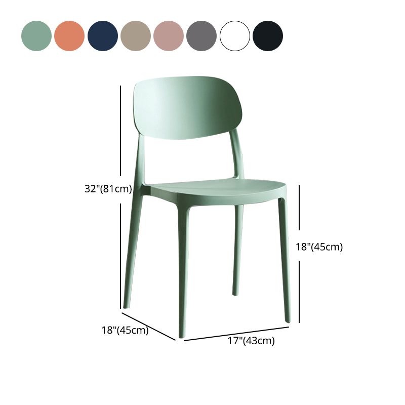 Plastic Scandinavian Armless Chair Indoor-Outdoor Open Back Chair