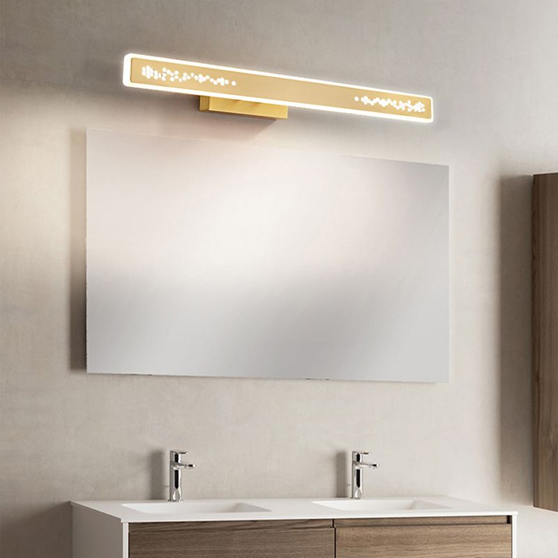 Post-Modern Vanity Lighting Rectangle Wall Light Fixture with Copper for Bathroom