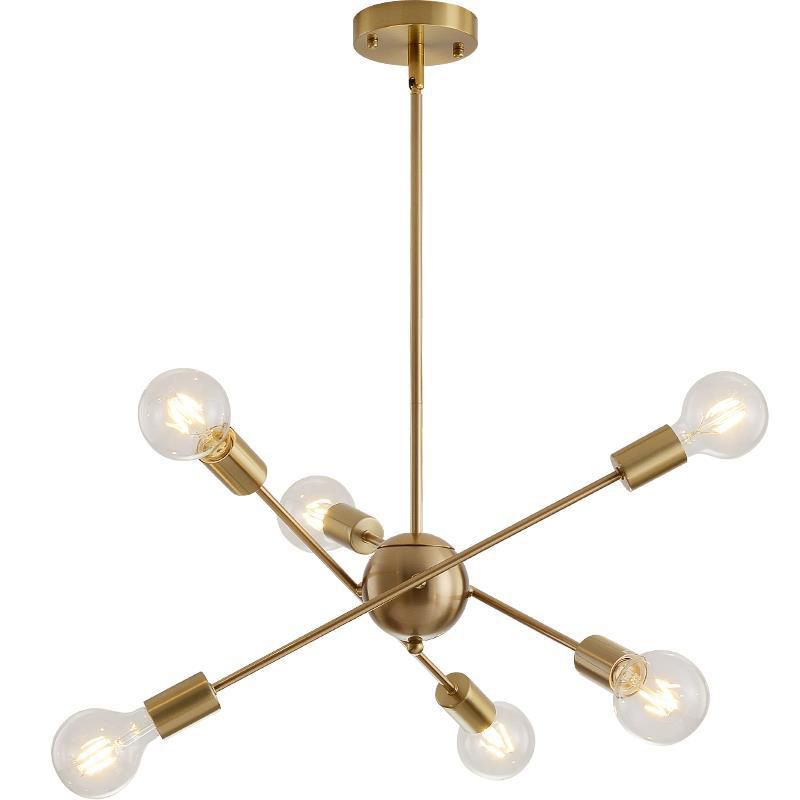 Ceiling Hung Fixture Loft Style Swirl Metal Chandelier Lighting Fixture in Brass