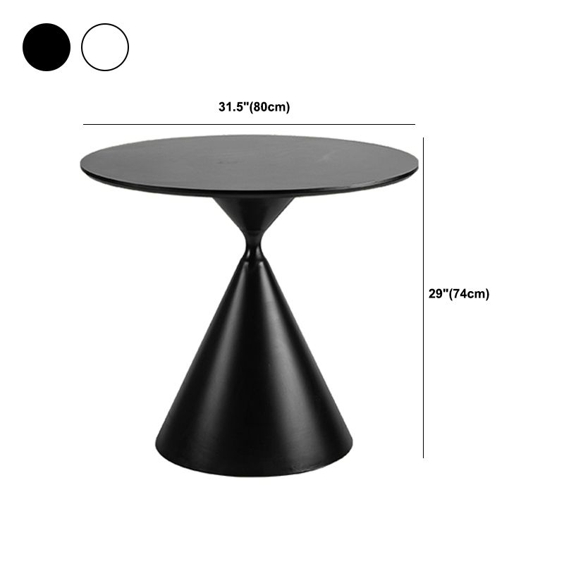 Modernistic Frosted Pedestal End Table Round Wood Side End Table