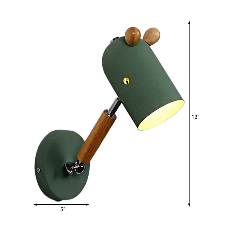 Metal Trojan Shape Wall Light 1 Head Nordic Stylish Wall Lamp in Green for Study Room