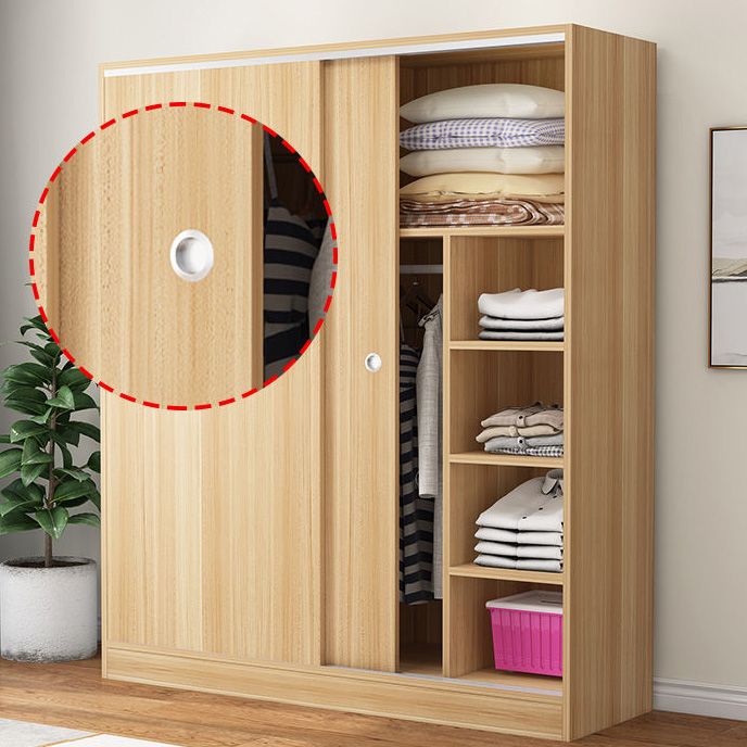 Contemporary Youth Armoire with Garment Rod Wooden Bedroom Armoire