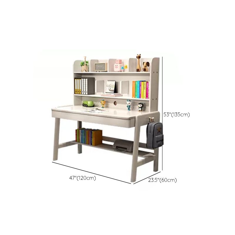 Solid Wood Study Desk Multifunctional Lifting Desk with Drawer Student Table