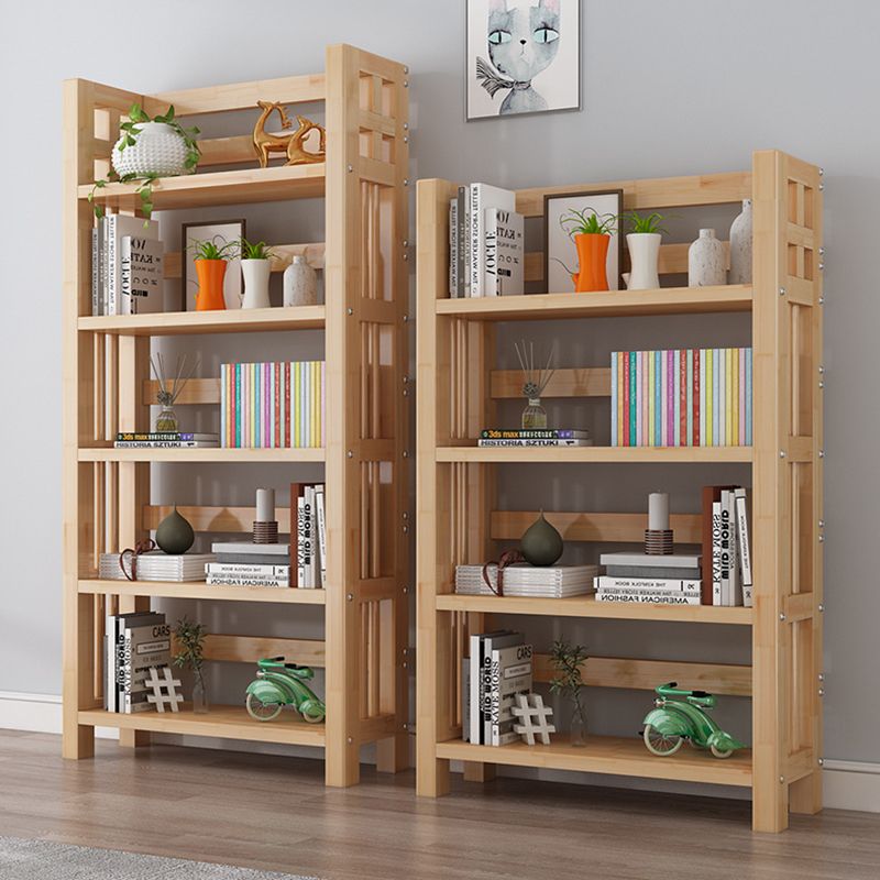 Contemporary Solid Wood Book Display Open Shelf Standard Bookcase