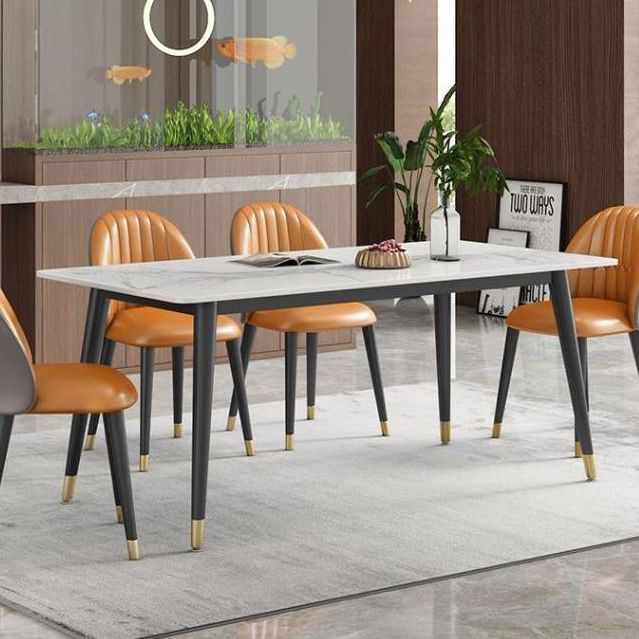 Modern Style Sintered Stone Dining Table Set 1/3/5/7 Pieces Dining Set for Home