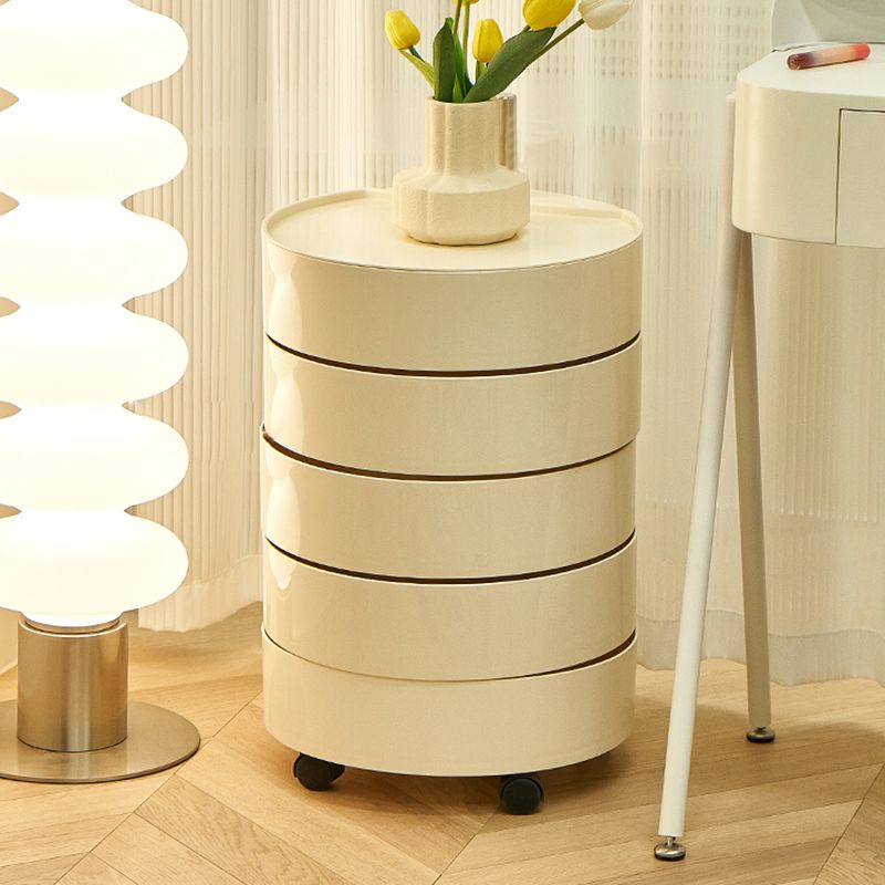 Round Bed Nightstand Modern Accent Table Nightstand for Bedroom