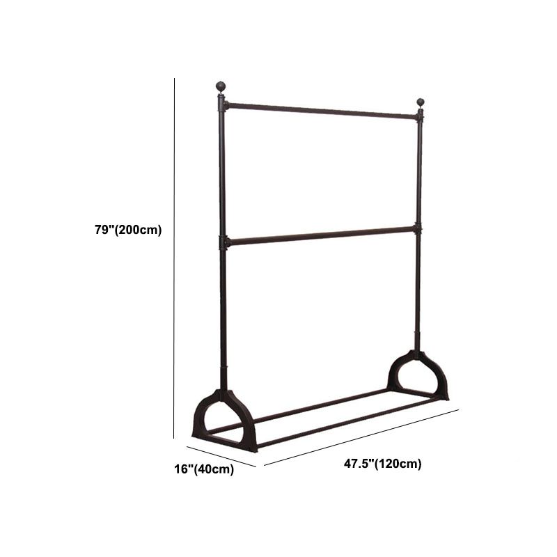 Industrial Coat Rack Free Standing with Rod Metal Hall Stand Hallway