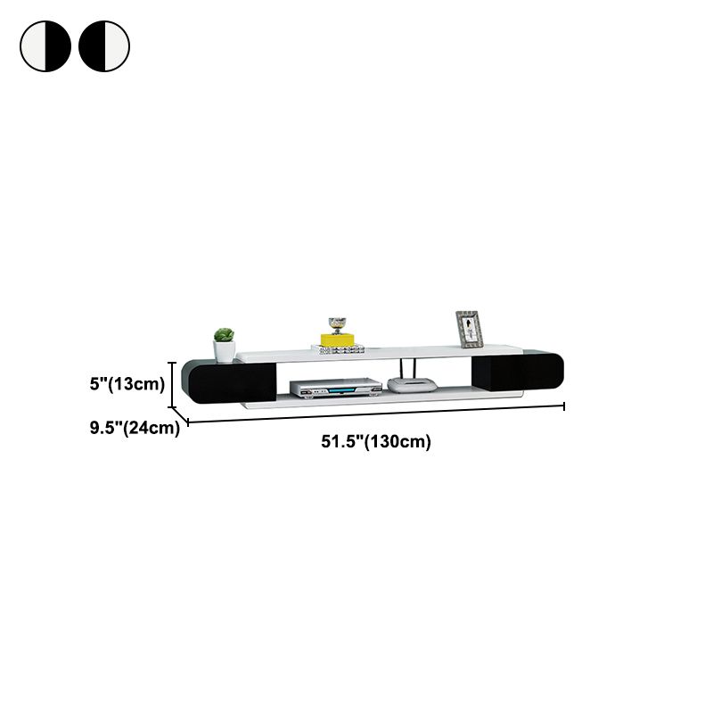 9.5" D Modern Wall-mounted TV Stand Wooden Media Console with 2 Shelfs