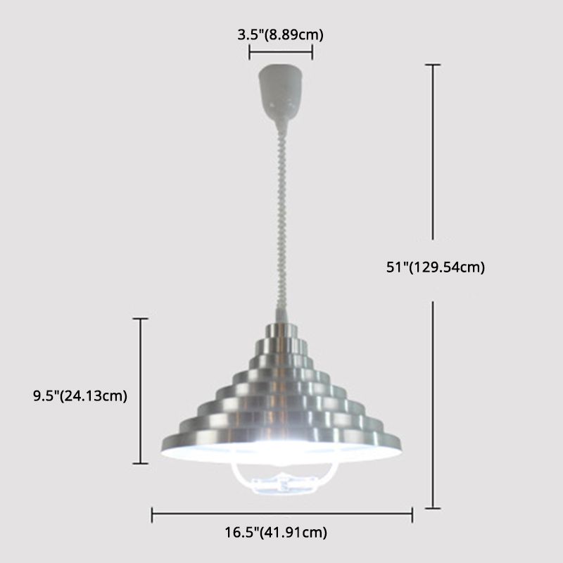 Aluminium -Pyramidenform hängen leichte verstellbare Federfederdrahtlampe mit Griffleistungschalter