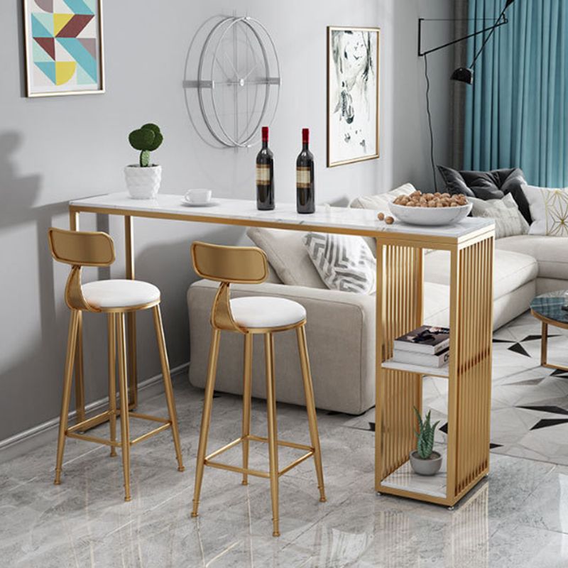 Contemporary Bar Table 42-inch Height Artificial Marble Top Bar Table