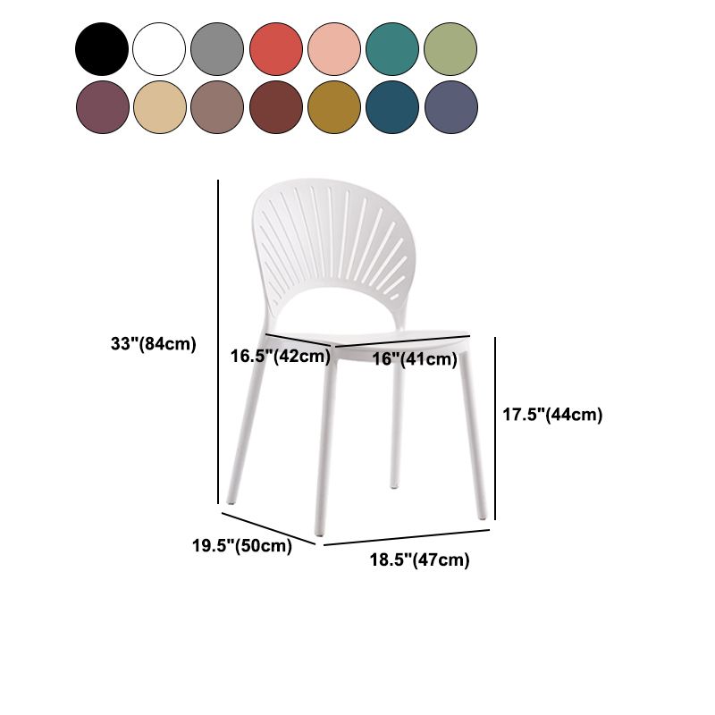 Scandinavian Milk Tea Shop Stacking Side Chair Matte Finish Plastic Dining Chair