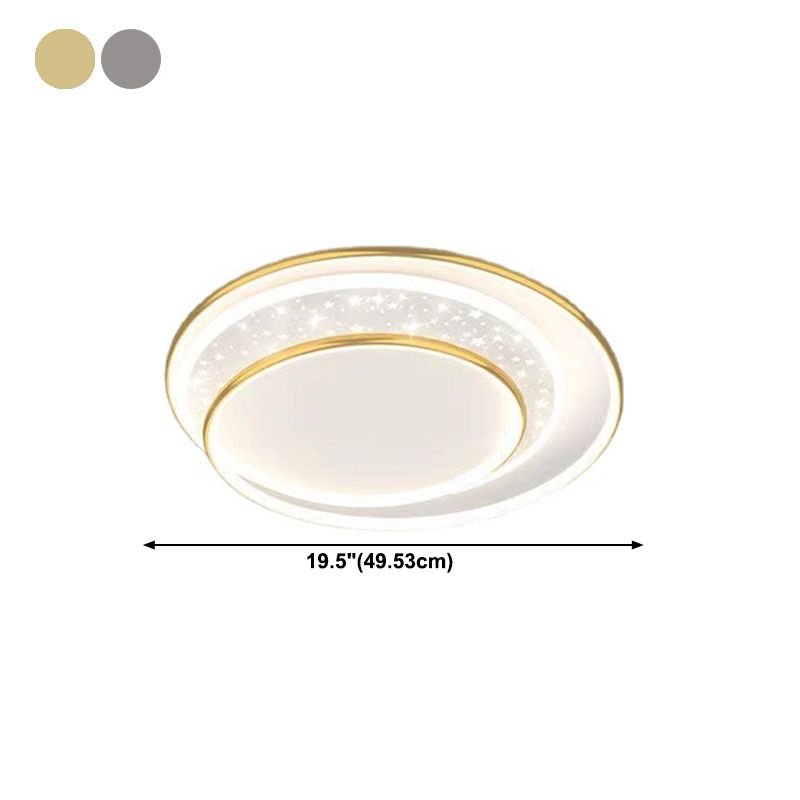 Ring Flush Light Fixtures Modern Style Metal 1 Light Flush Mount Lighting