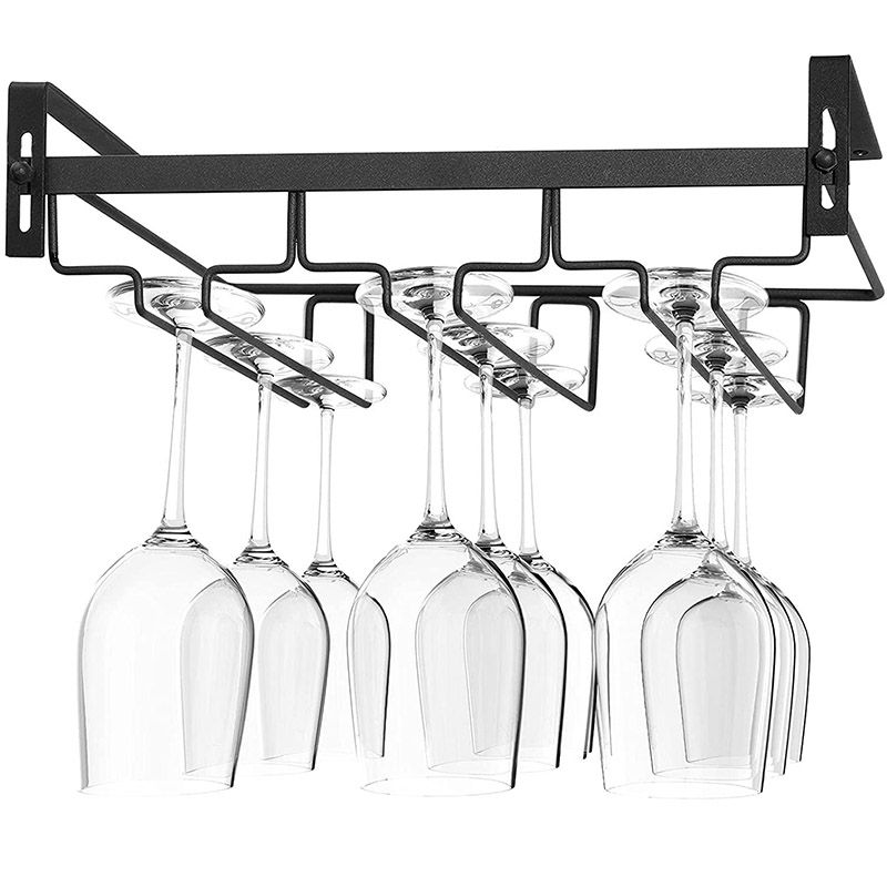 Modern Style Hanging Wine Glass Rack Metal Glass & Stemware Holder for Kitchen