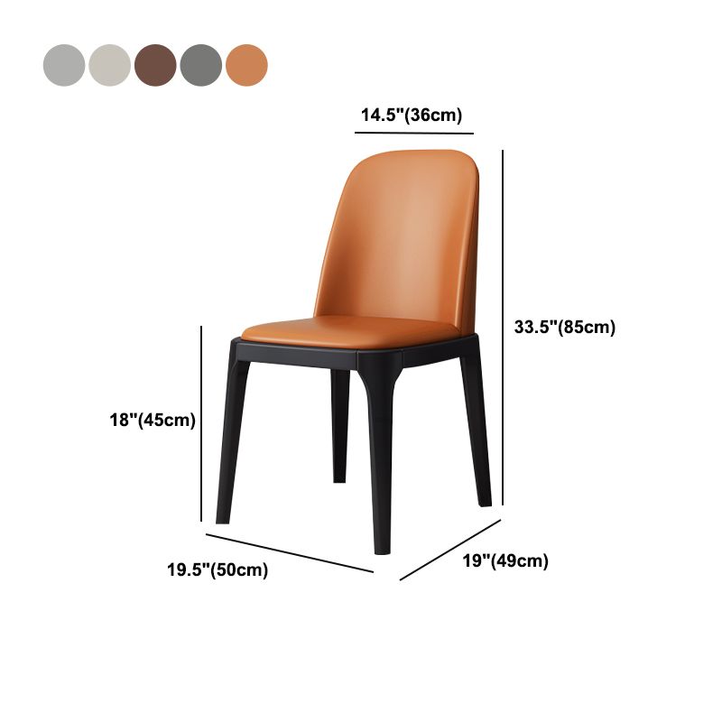 Industrial Style Dining Chair Faux Leather Side Chair with Wooden Legs for Home