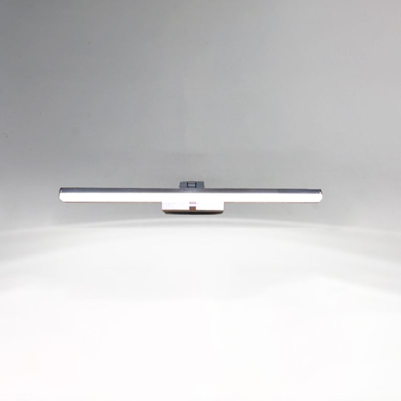 Modern Style Linear Wall Lamps Metal 1-Light Vanity Lighting in Silver