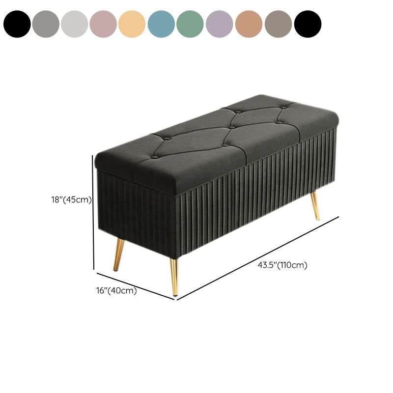 Glam Rectangle Seating Bench Cushioned Backless Entryway and Bedroom Bench