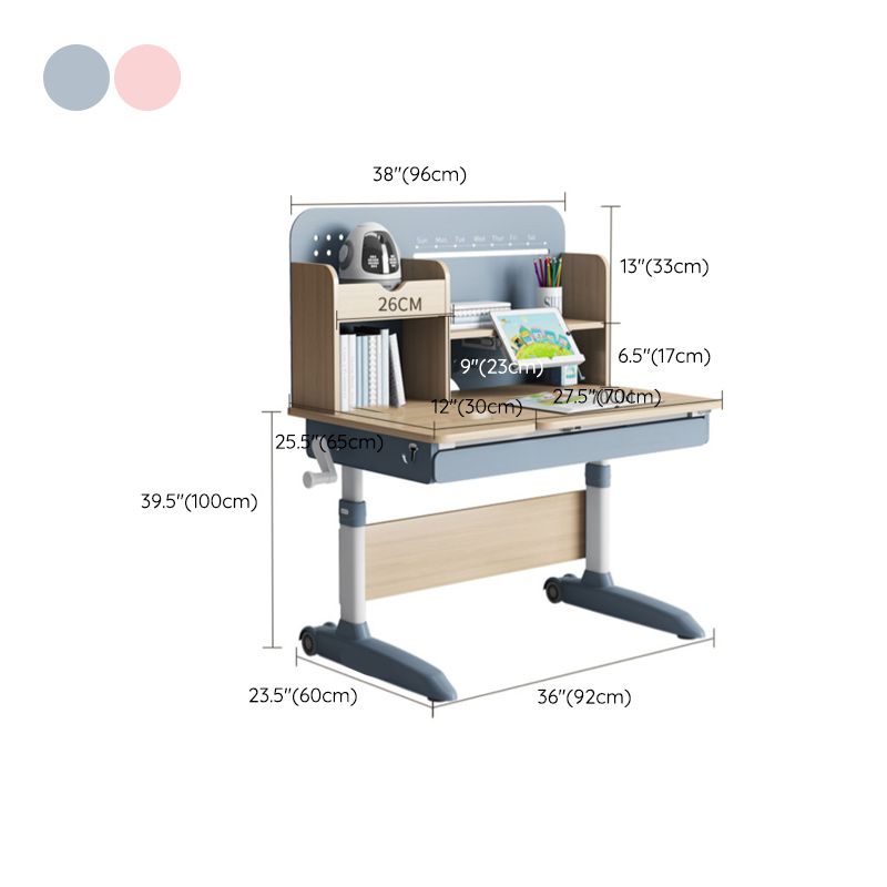 Adjustable Desk and Chair Solid Wood Multifunctional Lifting Student Table