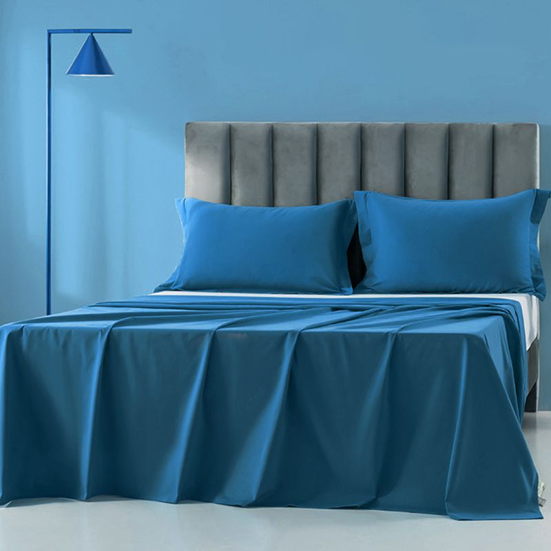 Sheet Sets Cotton Solid Color Breathable Wrinkle Resistant Super Soft Bed Sheet Set