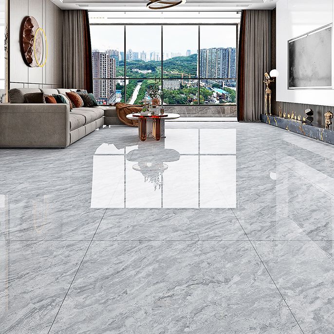 Square Matte Wall Tile Marble Gray Singular Tile for Floor Case