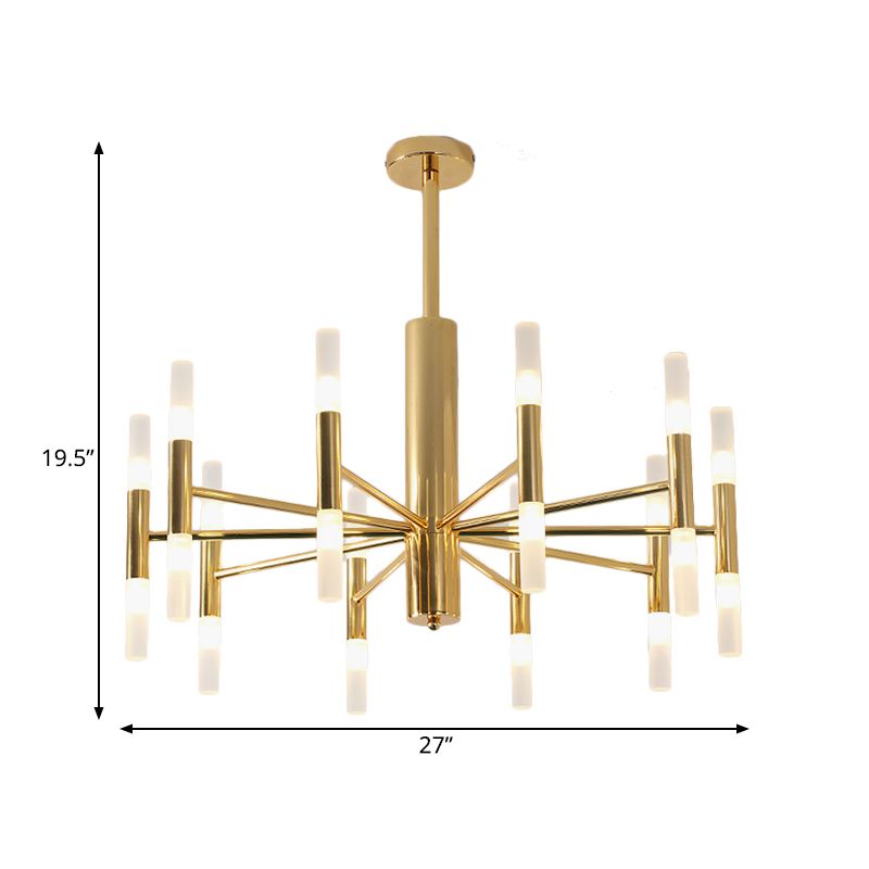 Lustre en verre blanc de 27 "/ 39" de large Poste de lustre moderne multiples modernes LED suspendue