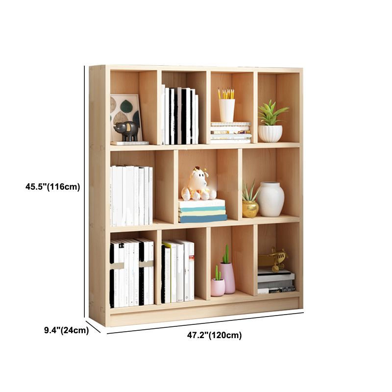 Contemporary Shelf Bookcase Wooden Closed Back Bookshelf for Home