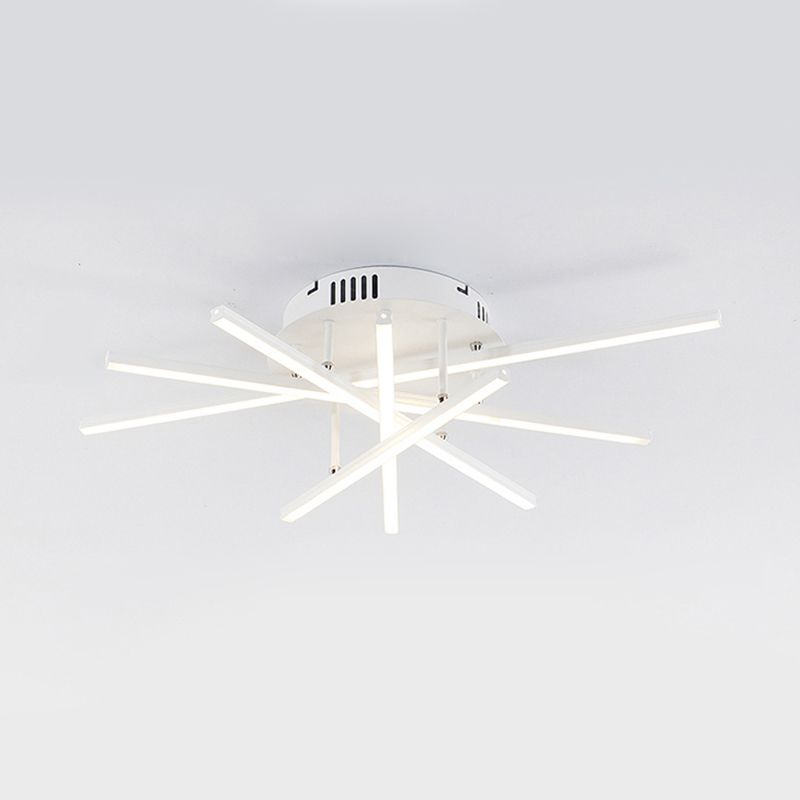 Simplicity Strip Acrylic Ceiling Flush Light LED Single Light Semi Flush Light Fixture in Warm/White Light