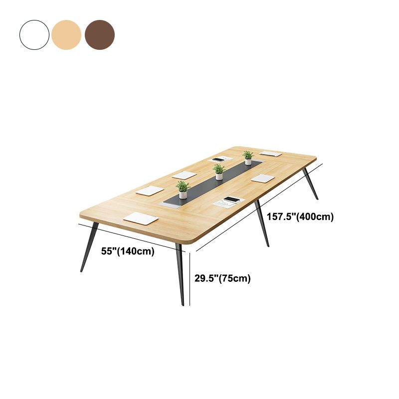 Wooden Office Writing Desk Industrial Curved Cable Management Office Desk