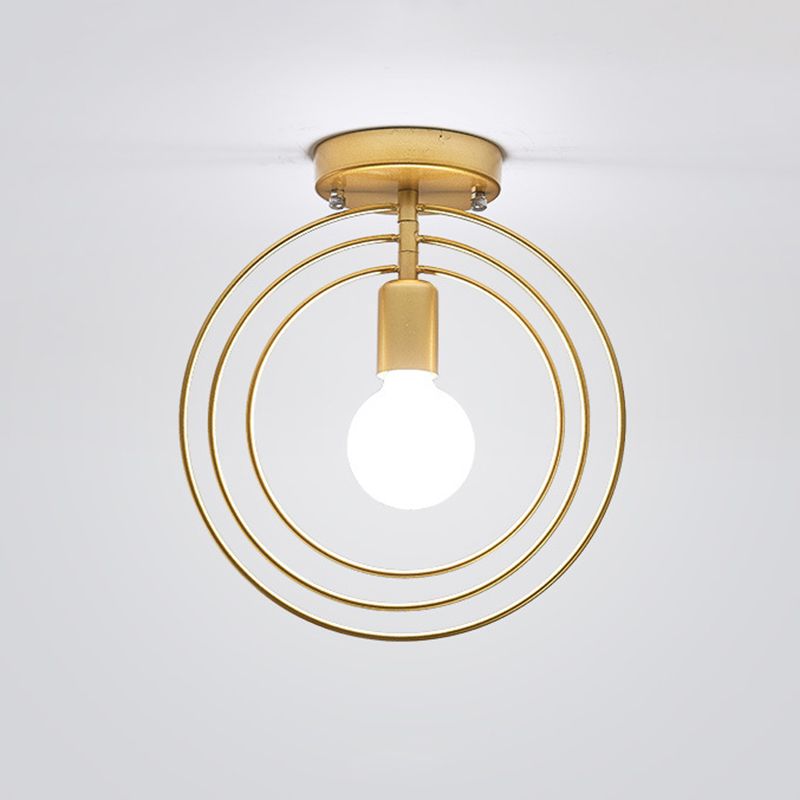 Modernism Metal Golden Ceiling Light Star/Round Flush Mount Lighting for Home