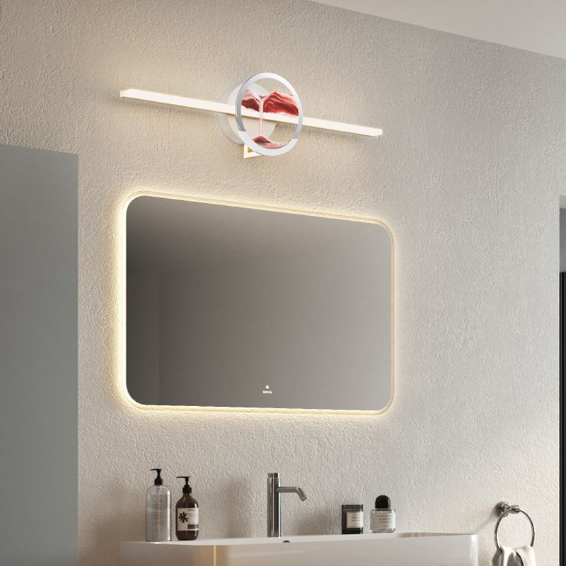 Modern Glass Wall Sconce Linear Shape Vanity Lamp with Acrylic Shade for Bathroom