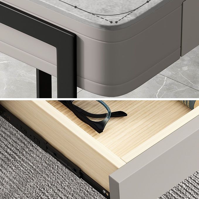 Modern Style Office Desk Sintered Stone 2-drawer Desk for Home