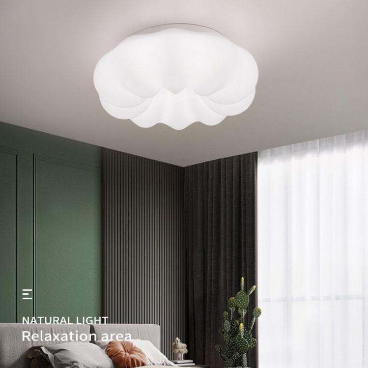 Resin White Modern Flush Light Geometrical 1-Light Ceiling Flush Mount for Living Room