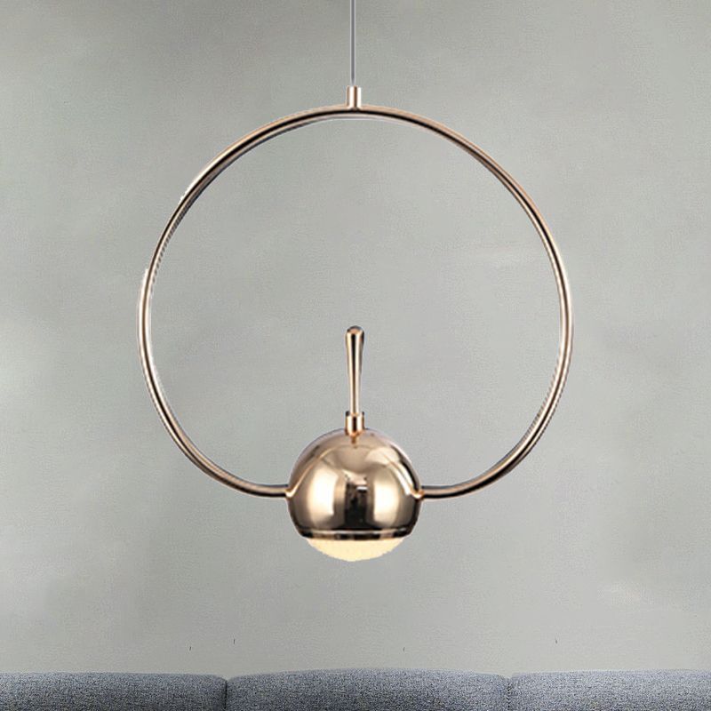 Rectangular/Triangular/Circular Wire Frame Ceiling Pendant Contemporary Metal 1 Light Chrome/Gold Pendant Light Fixture for Bedroom