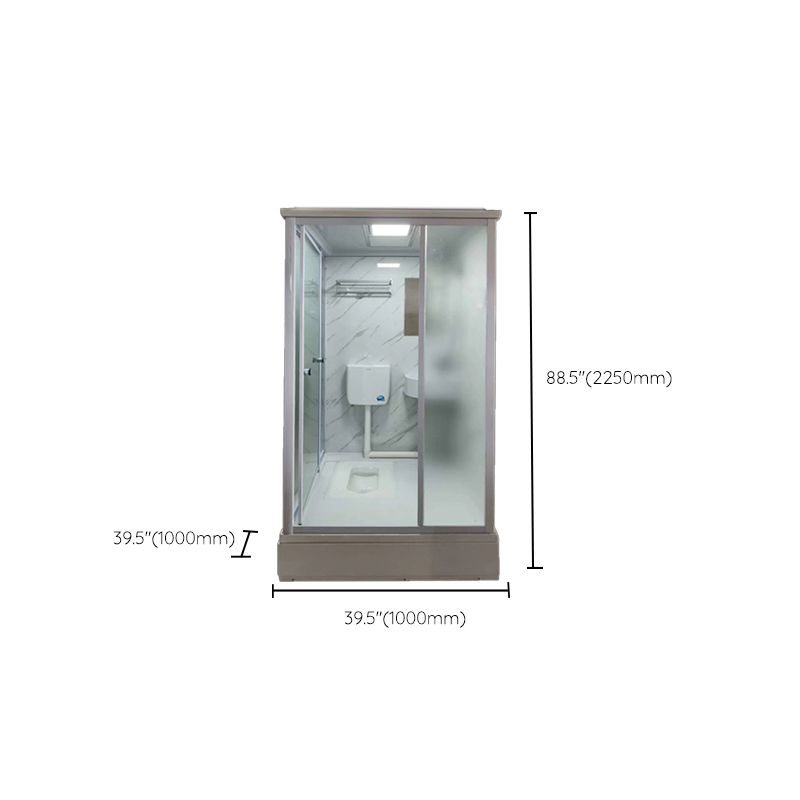 Tempered Glass Single Sliding Shower Enclosure White One Piece Frame Shower Enclosure