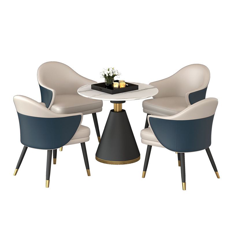 Contemporary 1/5 Pieces Dining Set Metal Dining Room Set for Home Use