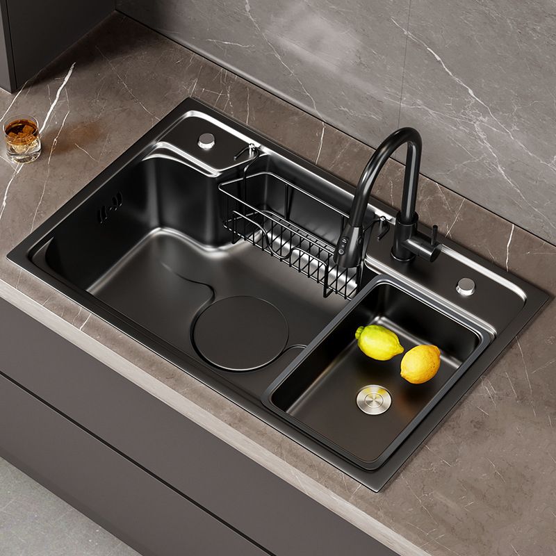 Classic Black Sink Stainless Steel Workstation Sink with Faucet