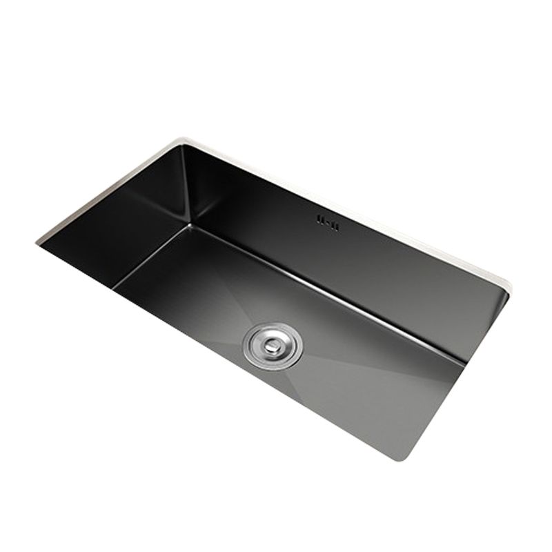 Rectangular Kitchen Sink Black Stainless Steel Single Bowl Top Mount Kitchen Sink