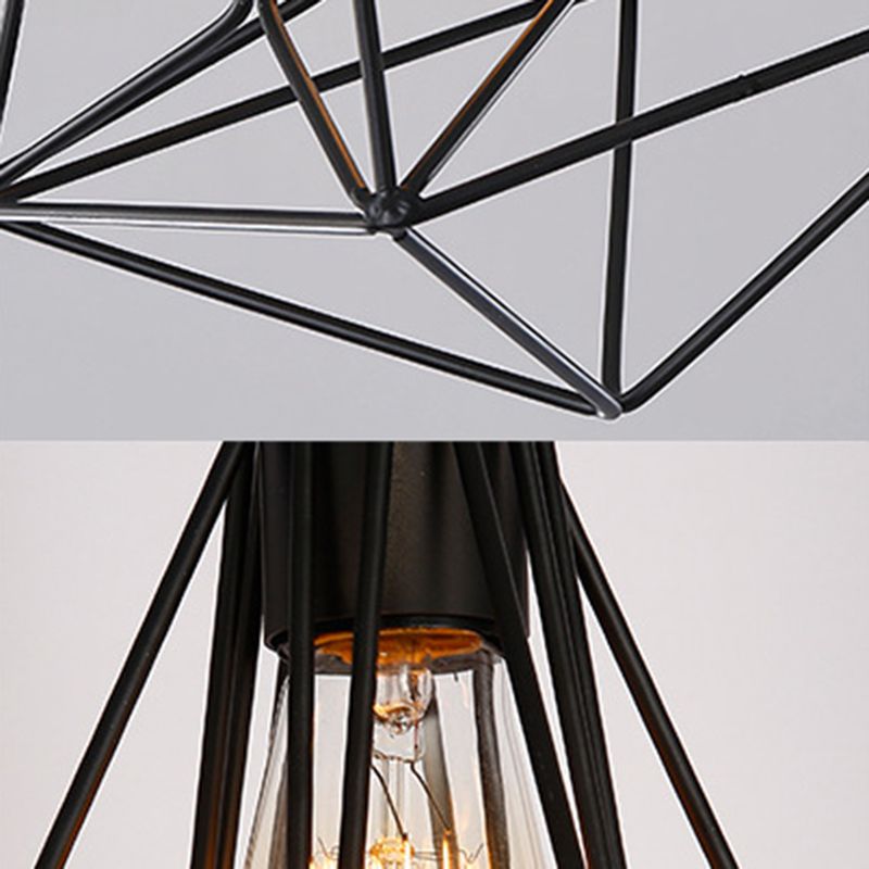 Industrielles Stil Geometrisches hängendes Licht Kit Metal Hanging Anhänger Licht in Schwarz