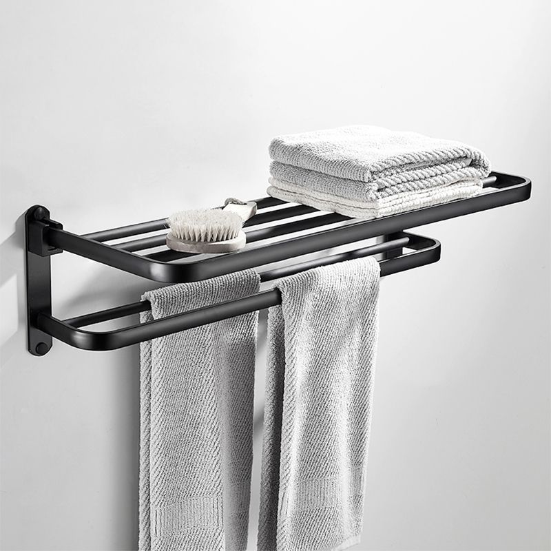 Modern Classic Bath Hardware Set Matte Black Robe Hooks/Towel Bar & Bath Shelf