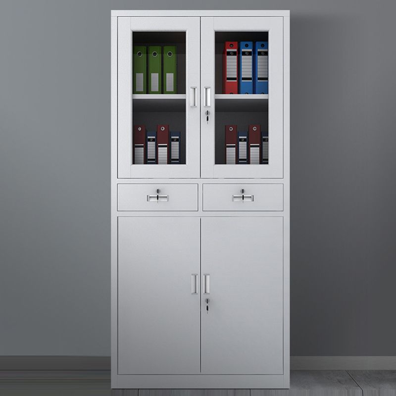 Light Gray File Cabinet Vertical Fireproof File Cabinet with Locking Drawers for Office