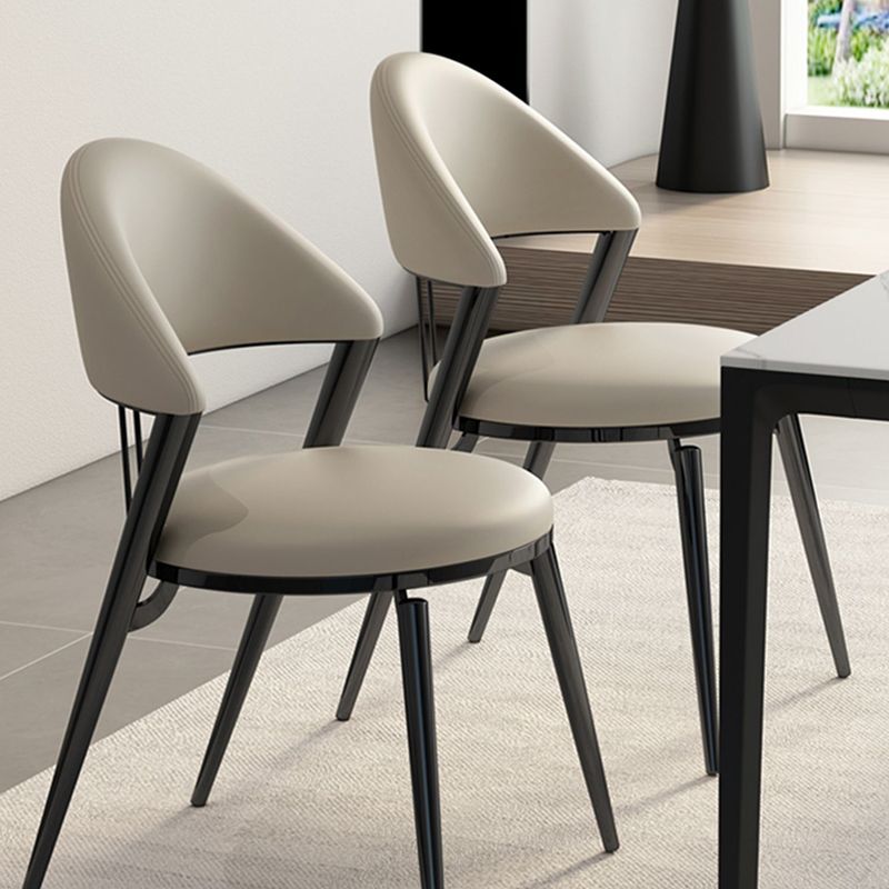 Contemporary Open Back Metal Armless Dining Chairs(Set of 1/2/4/6/8)