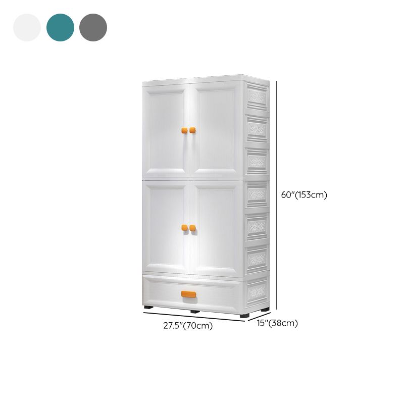 Plastic Kids Closet Modern Style Youth Armoire with Garment Rod